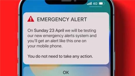  - National test of mobile alert system set for 3pm Sunday 23rd April 2023
