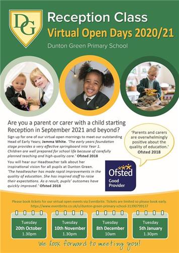  - Dunton Green Primary School VIRTUAL Open Days